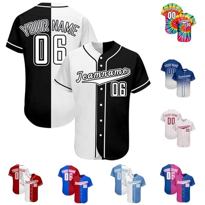  Custom Men Baseball Jersey Button Down Personalized