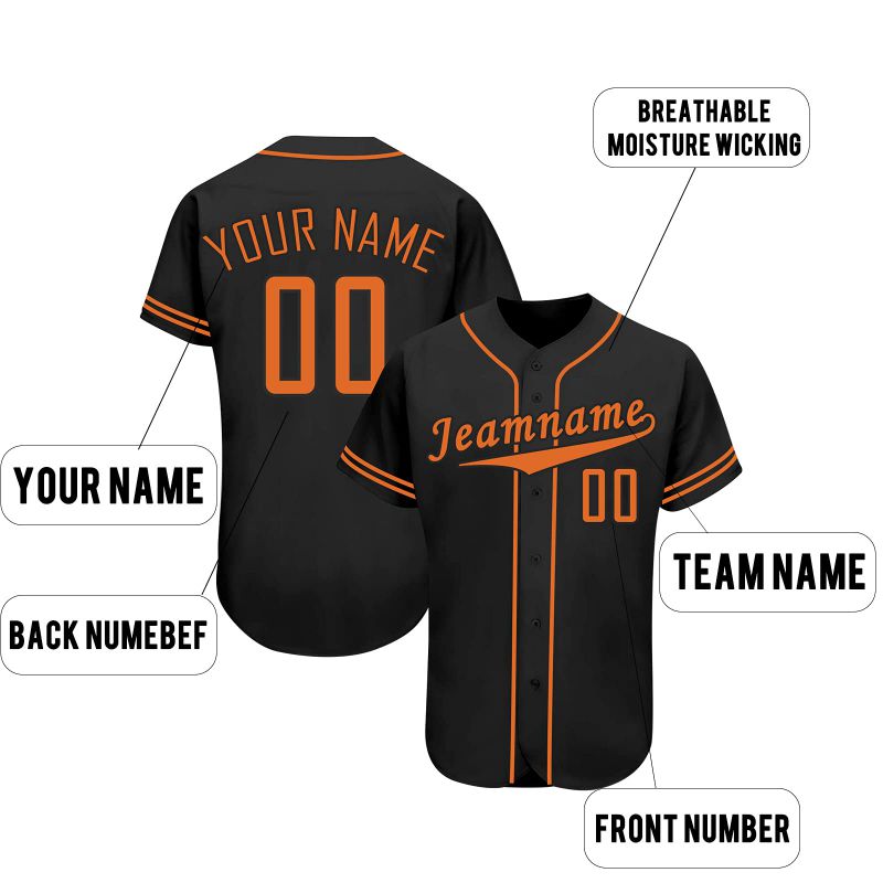 Personalized Team Name and Number Baseball Jersey Custom 