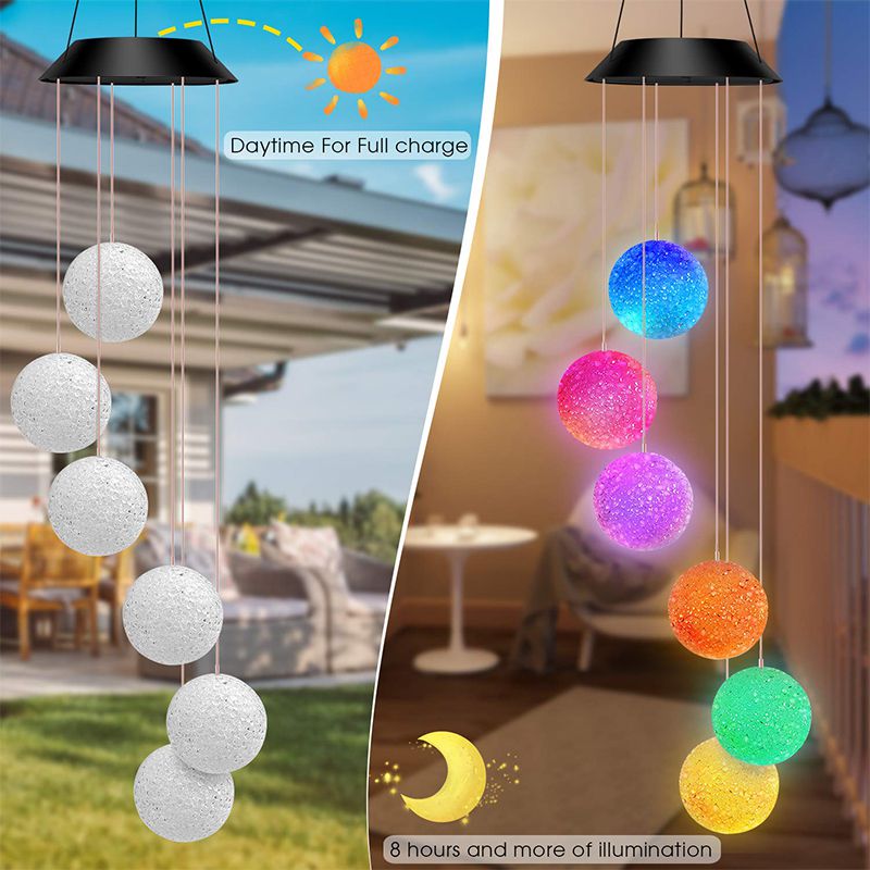 Solar Wind Chimes Color-Changing Light, Solar Powered Mobile